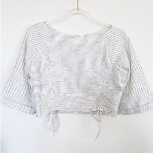 Zara striped cropped long sleeve top